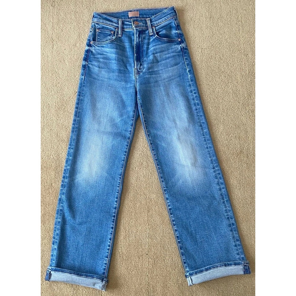 Mother Rambler Jeans Size 25 Flood Out of the Blue Light Wash Flare Baggy Womens